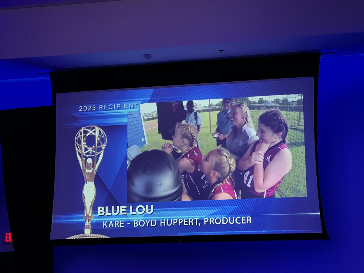 drsteuss's tweet image. “Gunny at the Wheel”-Light News Feature, “Of Grief &amp;amp; Growth”-Serious News Feature, and “Blue Lou” Sports Story-News are a trio of #midwestemmys winners for @BoydHuppert and @kare11!