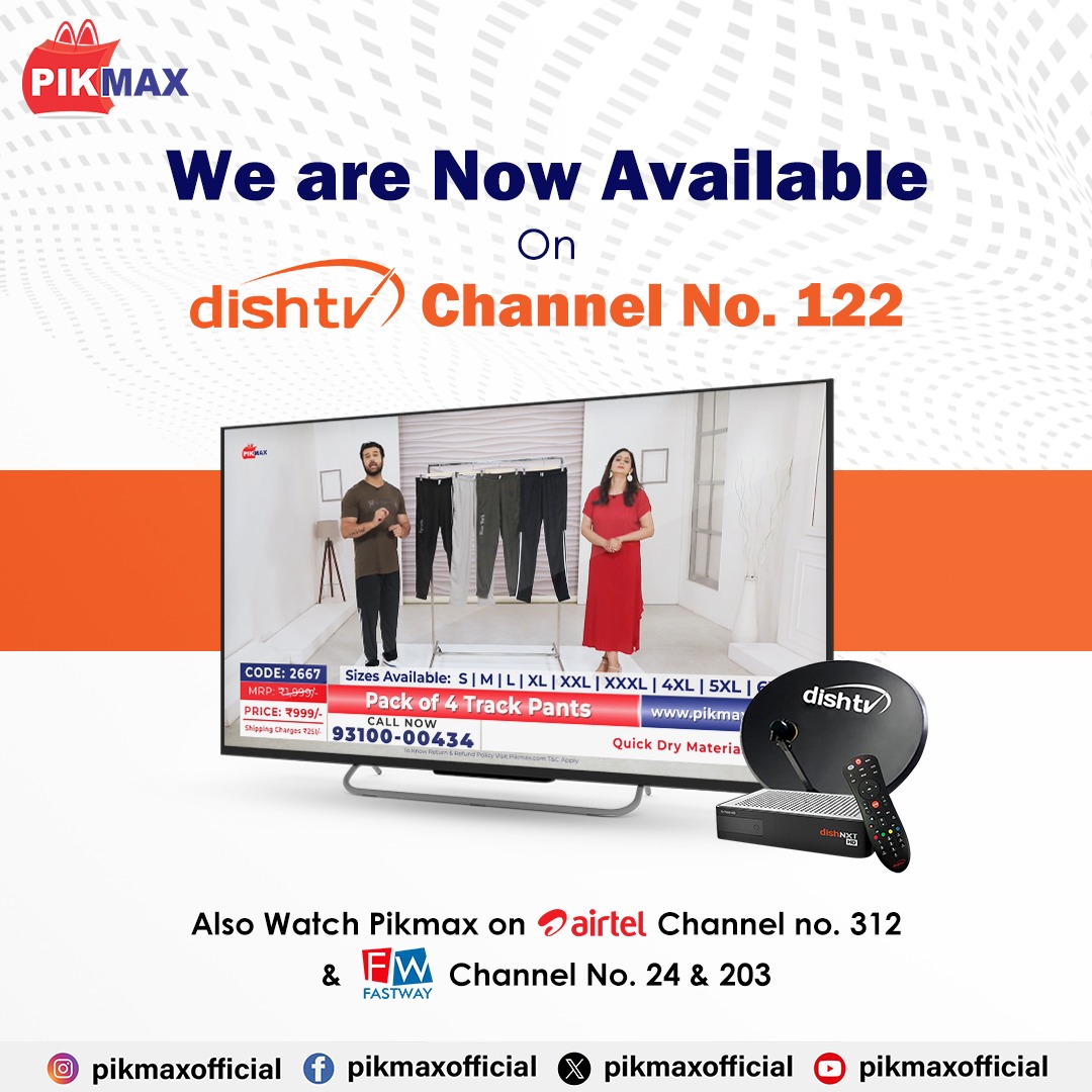 ptcnews's tweet photo. Pikmax is now available on DishTV. Tune into channel no. 122
#Pikmax #DishTV #Airtel #MegaMall #OnlineShopping #PTCNews https://t.co/1nDKcXniKH