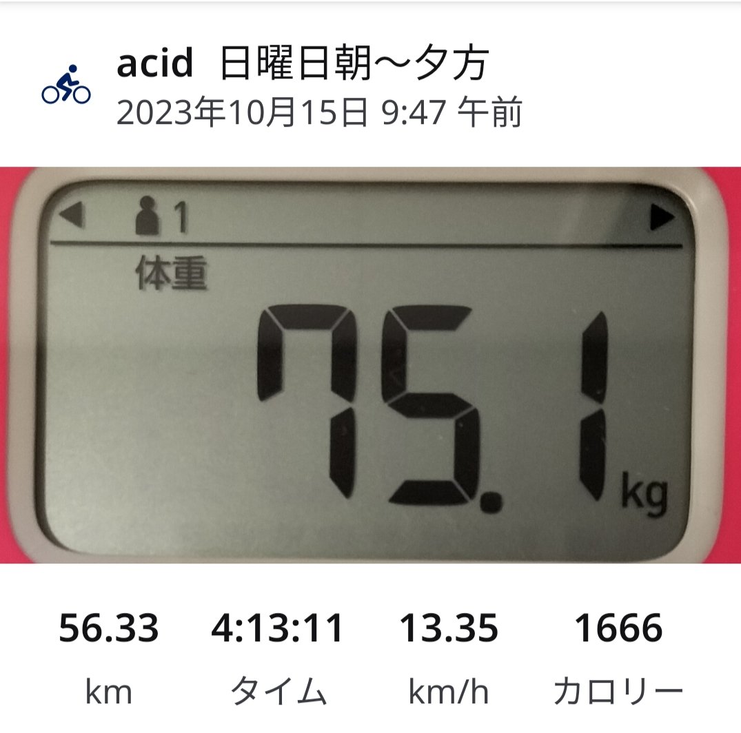 今日は良く走った〜😅
休み休みやけど、、、

愛車のGIANTも良く走ってくれた👍
ハンドルポジションがもひとつやったけど後は調子抜群！
アップかんなべダウンヒルにも使えて、街乗りにもいい感じ😍
久しぶりに乗ったら、乗り方忘れてたけど、やっぱり良い自転車です🙆

もう一台のanyloadも良い娘よ😉