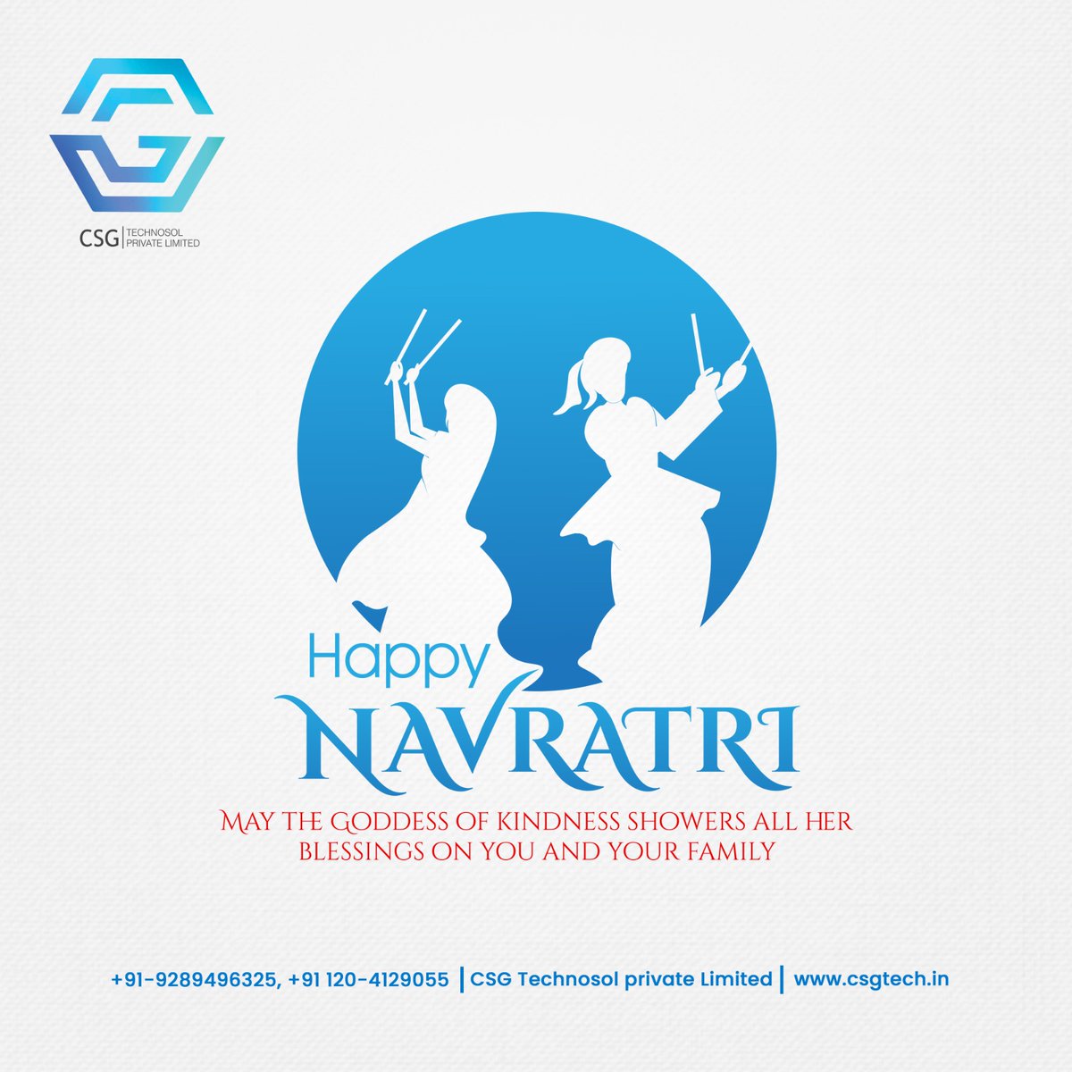 May the 9 #auspicious days of #Navratri  bring you and your loved once #joy, #prosperity and the #blessings of #Maa #Durga.

#csgTech #SoftwareDevelopmentCompany #crmDeveloper #erpDeveloper #ecommerceDeveloper #paymentGatewayDeveloper #digitalMarketingAgency
