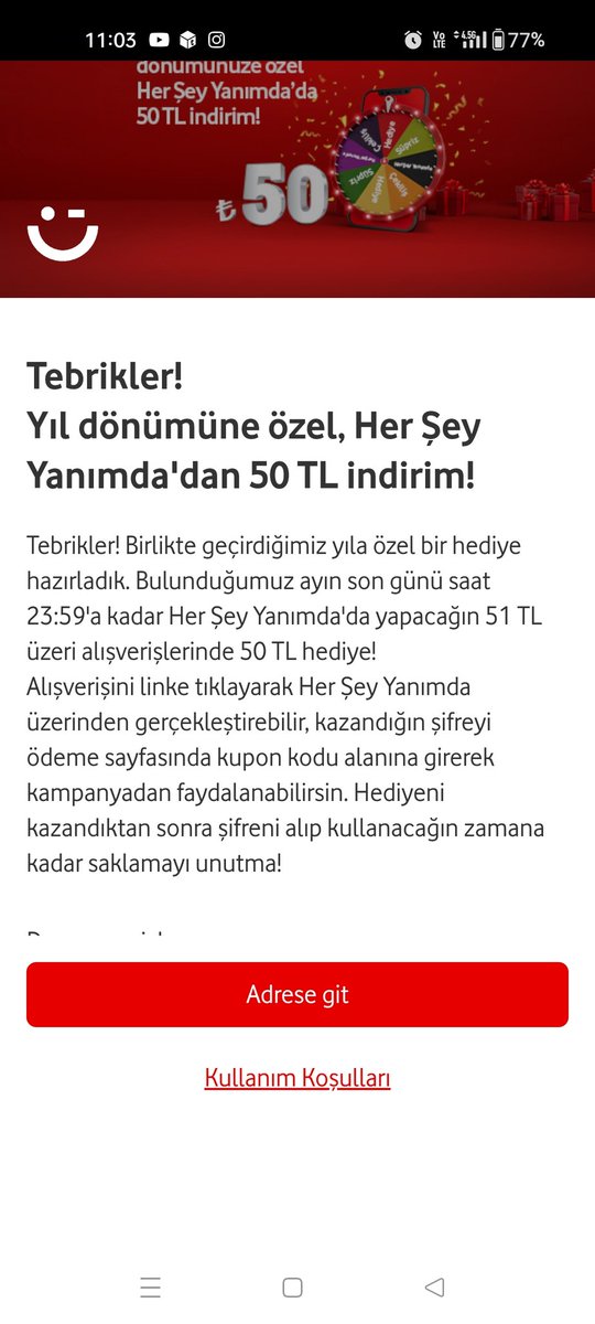 AliElbasan2's tweet photo. Günümüz şartlarında mükemmel bir 10. Yıl hediyesi olmuş teşekkürler #vodafone @VodafoneDestek  @vfbusiness_tr  @VodafoneTR  @vodafonered  siz olmasanız 50 TL indirimi nasıl alicaktik şaka gibisiniz https://t.co/dDSB8PxVy7