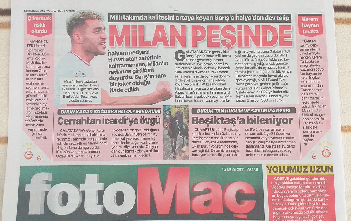 Barış Alper Yılmaz için joker benzetmesinemi gülelim yoksa milan scaut ekibinin Fenerbahçeli JOKER Ferdi Kadıoğlu ve İsmail Yüksek'i takip etmelerinimi kıskanalım(!)