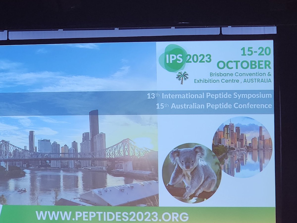 MahyaBahmani's tweet photo. Excited to be part of the International Peptide Symposium!😍
 Looking forward to engaging sessions and connecting with fellow peptide enthusiasts. Let's dive deep into the world of peptides! 

#AusPeptide2023 #CIPPS #Brisbane https://t.co/v5jHA7DYTu