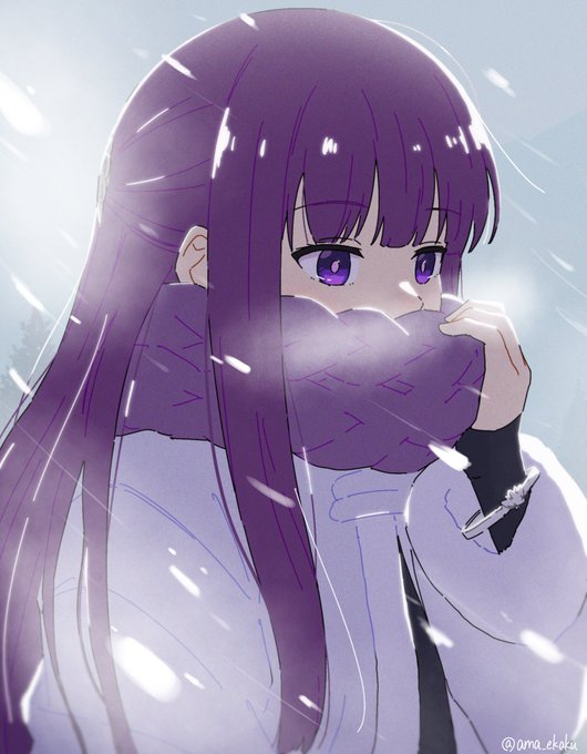 「purple hair purple scarf」 illustration images(Latest)