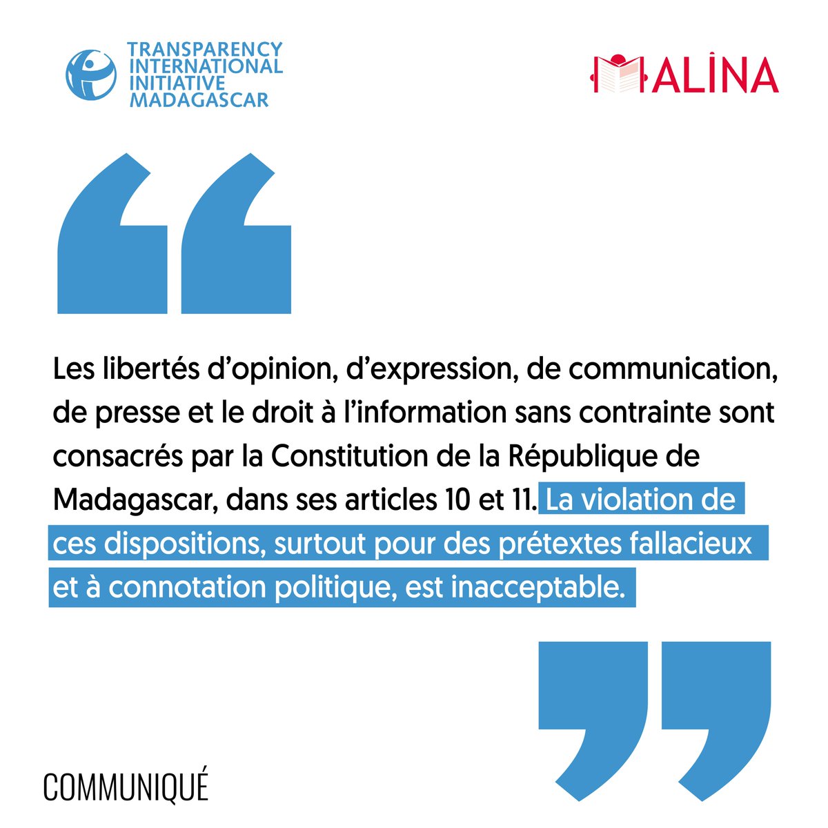 TI_MDG's tweet image. 💬Extrait de notre communiqué  sur la violence et l'intimidation envers les journalistes et les citoyens.

🔗Pour lire le communiqué en entier: bit.ly/PressReleaseMa…