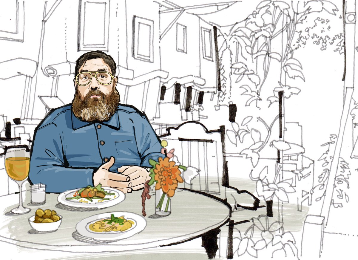 This months <a href="/ObsFood/">The Observer Food</a> illustration is the actor &amp; comedian Nick Frost. Catch it online &amp; in print today. theguardian.com/food/series/lu…