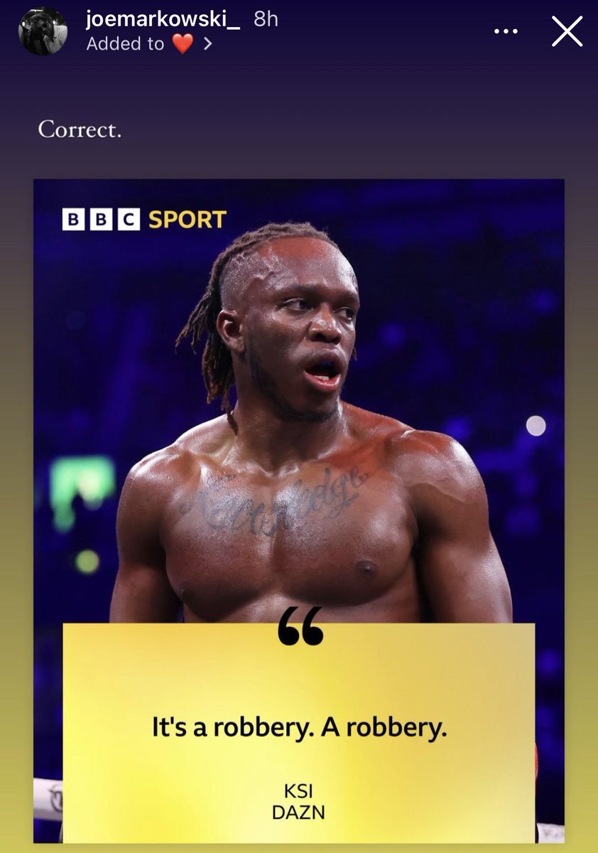 DAZN CEO Joe Markowski agrees with KSI saying the Tommy Fury fight decision was a “robbery”…