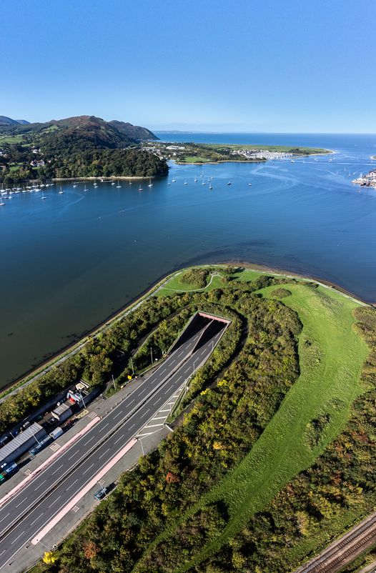 Stunning image showing an unusual perspective of the A55 Conwy tunnel from the Deganwy side.