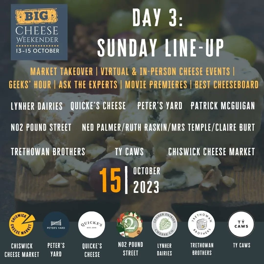 We will be at Cheesewick bookstall at @ChiswickM for the #BigCheeseWeekender today! Find out more about the day with @PatrickMcGuigan @PetersYard @QuickesCheese @cornishyarg @tycaws @trethowanbros & more 
instagram.com/stories/ckbk/3… cc @_cheese_lovers @jennylinford @foodurchin