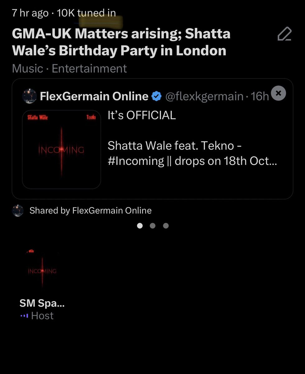 FlexGermain Online (@flexkgermain) on Twitter photo Actually this has been the BEST space ever happened on Twitter ( X ) with Shatta Wale involved! We have had over 10K people listened already.. many thanks to the king <a href="/shattawalegh/">SHATTA WALE</a> for speaking to us on <a href="/SMSpaceTalkShow/">SHATTAWALE GLOBAL</a> it was so wonderful to have him share his thoughts and Actually this has been the BEST space ever happened on Twitter ( X ) with Shatta Wale involved! We have had over 10K people listened already.. many thanks to the king <a href="/shattawalegh/">SHATTA WALE</a> for speaking to us on <a href="/SMSpaceTalkShow/">SHATTAWALE GLOBAL</a> it was so wonderful to have him share his thoughts and