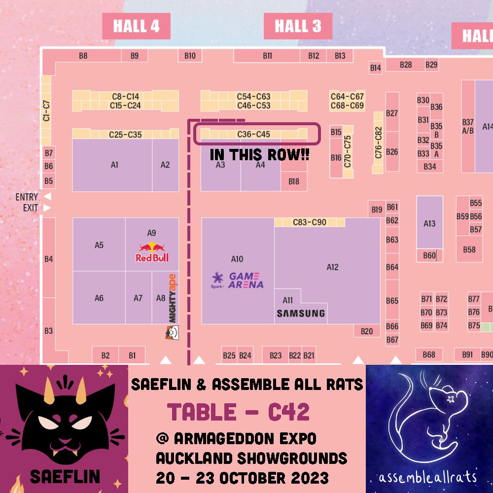 saeflin's tweet photo. Hey Everyone!!! @assembleallrats and I will be at @armageddonexponz Next weekend at table C42!! Please come stop by and say hi!!! Super hyped :D !!!

#armageddonexpo https://t.co/p8lNevdxjM