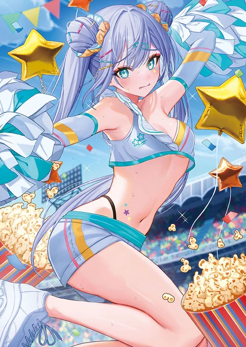 【Cheerful Girls】 GAKAKUイラスト企画「Cheerful Girls」最終日。  さなだケイスイ様()にご執筆頂いた 素敵なチアガールをパンツルックVer衣装でご紹介致します。  本日までお付き合いいただき、ありがとうございました!  #CheerfulGirls