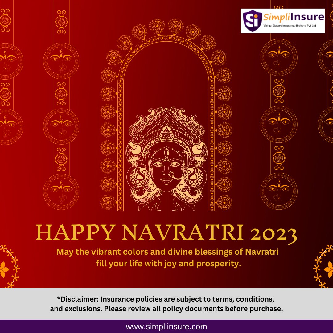 SimpliInsure's tweet photo. May the divine blessings of Goddess Durga fill your life with strength and positivity, guiding you through the years ahead. https://t.co/DUcClU6wRP extends its warmest wishes for a Navratri filled with love, light, and good health. 🪔✨

Happy Navratri🌟
#Navratri #SimpliInsure https://t.co/7HF3gQhBJP