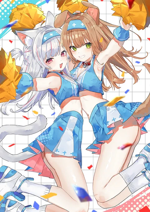 【Cheerful Girls】 GAKAKUチアガールイラスト企画「Cheerful Girls」。  15日目のイラストは、でいたく様()にご執筆頂きました。  パンツルックVerのイラストは本日19時に公開致します!  #CheerfulGirls