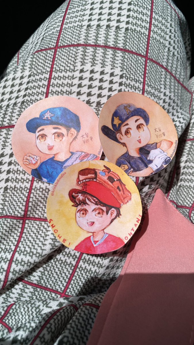 krinkletwinkle's tweet photo. Heading to #arttocart2023 now! Will be giving out these Shohei stickers to any Shobaes in the area! 😆 I’ll be roaming around but you can find me at the @merllamas booth most of the time ✨ see you! https://t.co/zFdXenjfQL