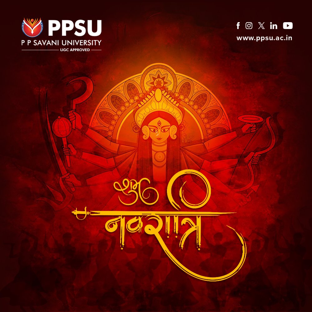 PPSavaniUni's tweet photo. May the 9 avatars of Maa Durga bless you with 9 qualities – power, happiness, humanity, peace, knowledge, devotion, name, fame, and health. Happy Navratri!

#PPSU #PPSavaniUniversity #HappyNavratri #navratri2023 #NavratriCelebration #navratriutsav 
#Explore #Experience #Empower https://t.co/gmXulfgvCU