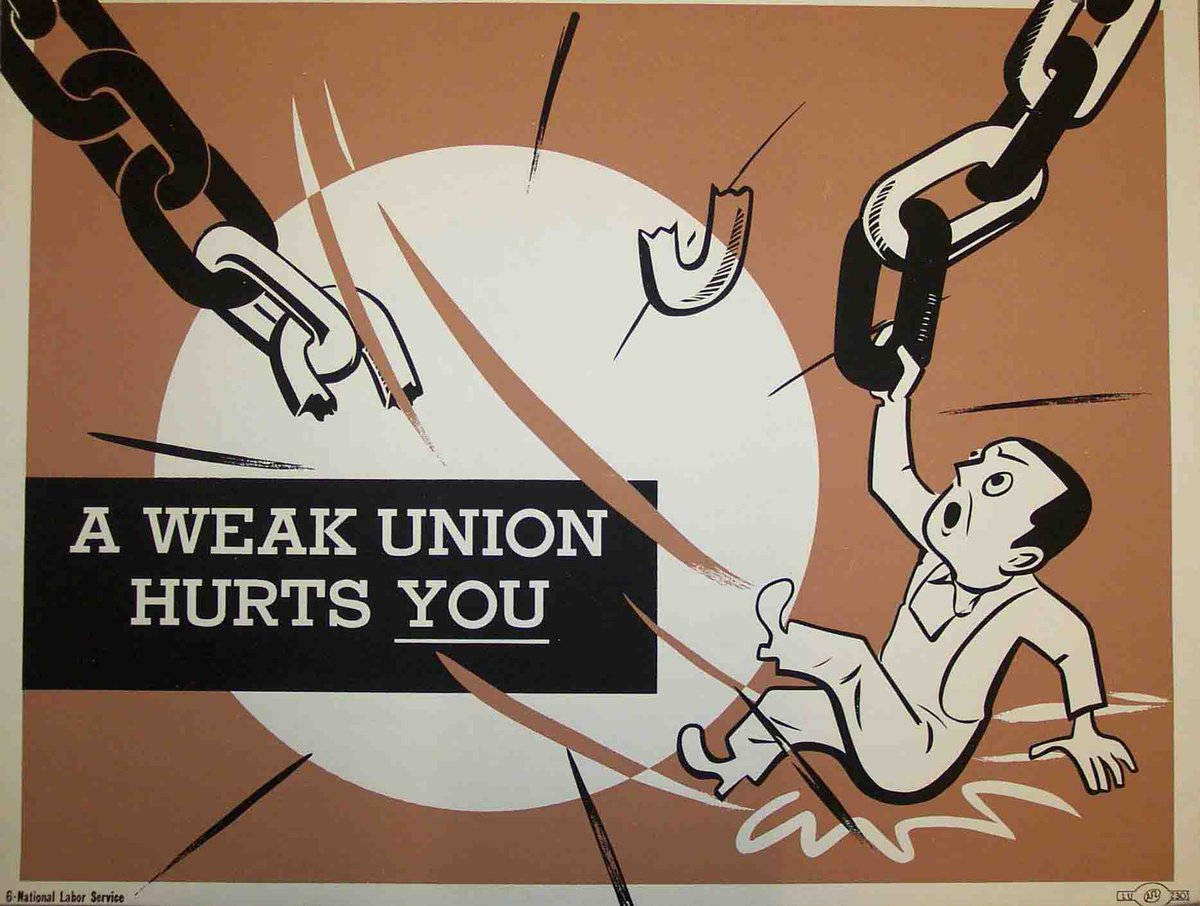 KheelCenter's tweet photo. This image is from the Kheel Center Poster collections, a great resource for studying the iconography of labor through time. The many ways in which workers were portrayed conveys an image of themselves and offer insights into cultural assumptions and social norms of the time. https://t.co/bxooBXtHqS
