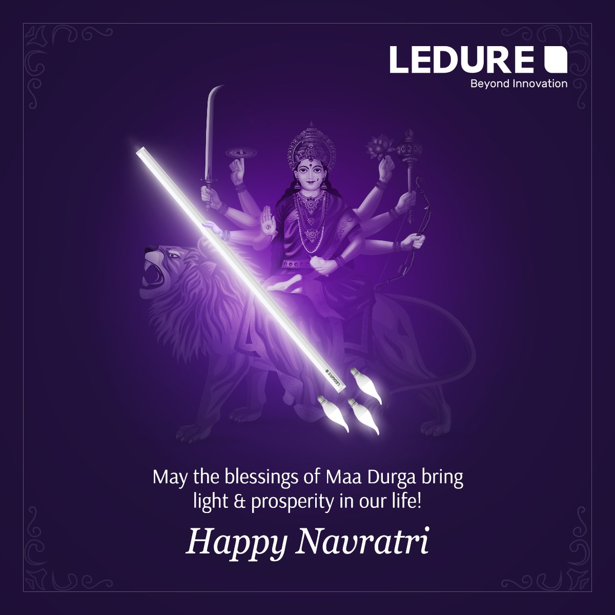 LEDURELIGHTINGS's tweet photo. Embrace the divine energy of Maa Durga this Navratri and let her blessings light up your life with love, strength, and prosperity. 🌼
#NavratriBlessings #MaaDurga #FestivalVibes #Ledure #LedureIndia #MaaDurga #HappyNavratri #Navratri https://t.co/rQXbbyhwlo