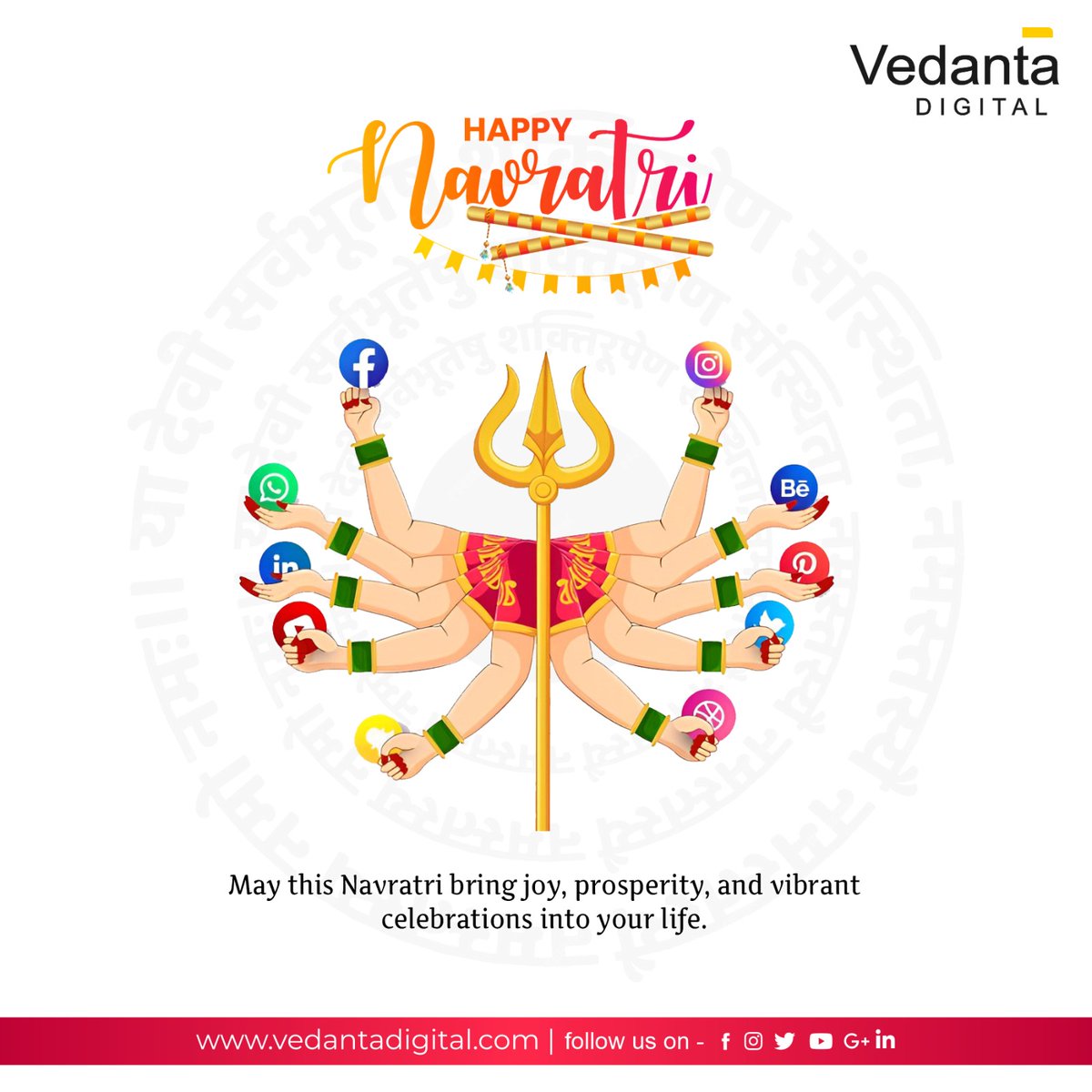 VedantaDigital's tweet photo. May the blessings of Goddess Durga always be with you.

Wishing You a Very Happy and Prosperous #Navratri !

#Navratri2023 #navratrifestival #JaiMataDi https://t.co/Xb8ln86JQy