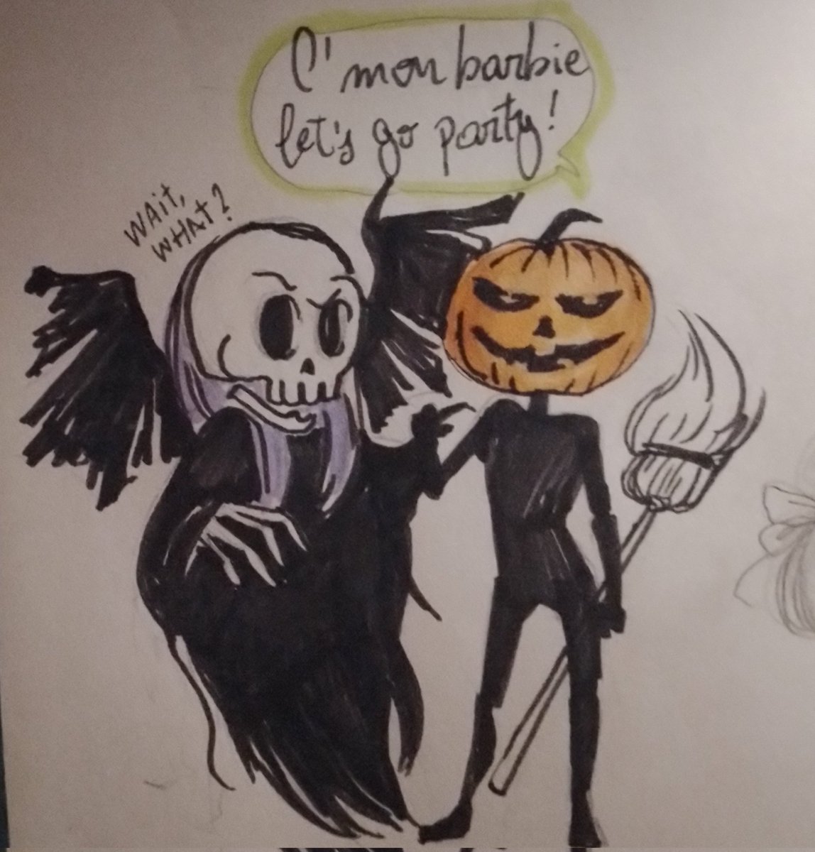 ElleNiPon's tweet photo. Ghost (#12) & Pumpkin (#14)
Fue un error que se convirtió en oportunidad hacer el dibujo de en medio primero 🤭
#witchtober #doodle #sketch #PracticeOfTheday https://t.co/wLxHsycLxE
