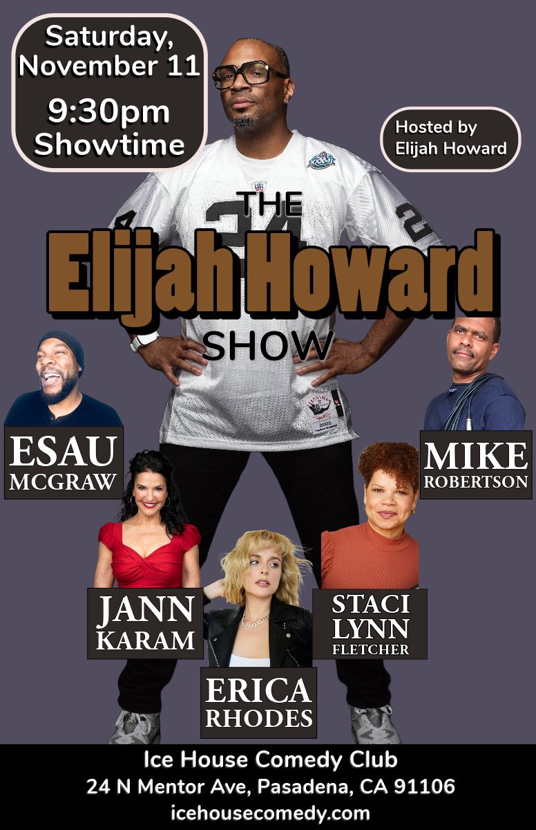 Hi ALL please support The Elijah Howard Show Nov 11th get your tickets here showclix.com/event/ice-hous…