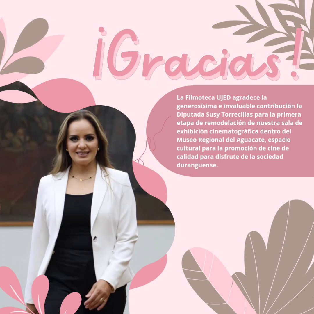 revistacinefago's tweet photo. La @FilmotecaUJED agradece la generosísima e invaluable contribución de:
Diputada Susy Torrecillas
Regidora @titadelaparra
Alfonso López, Director de @alfhaville  
Diputado Ricardo López Pescador
Por apoyar en la primera etapa de remodelación de la sala de exhibición de cine https://t.co/ka4hnYId0n