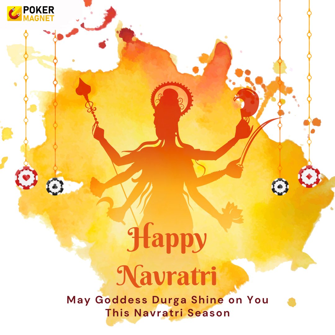 MagnetPoker's tweet photo. Poker Magnet wishes you a festival filled with dance, devotion, and delightful celebrations. 

May this Navratri bring you good luck and good times. 

Happy Navratri! 🙏🌟 

#pokermagnet #navratri #festivalseason #gameofskill #mindsport https://t.co/K3lKTkuD2z