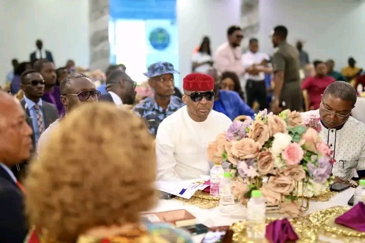 Gov. Bassey Otu, represented by his Deputy, Rt. Hon. Peter Odey at the Pre-Carnival Breakfast Meeting with captains of industries &amp; CEOs; Calabar Free Trade Zone, organized by the Cross River State Carnival Commission to give insight into the 2023 theme "Season of Sweetness".