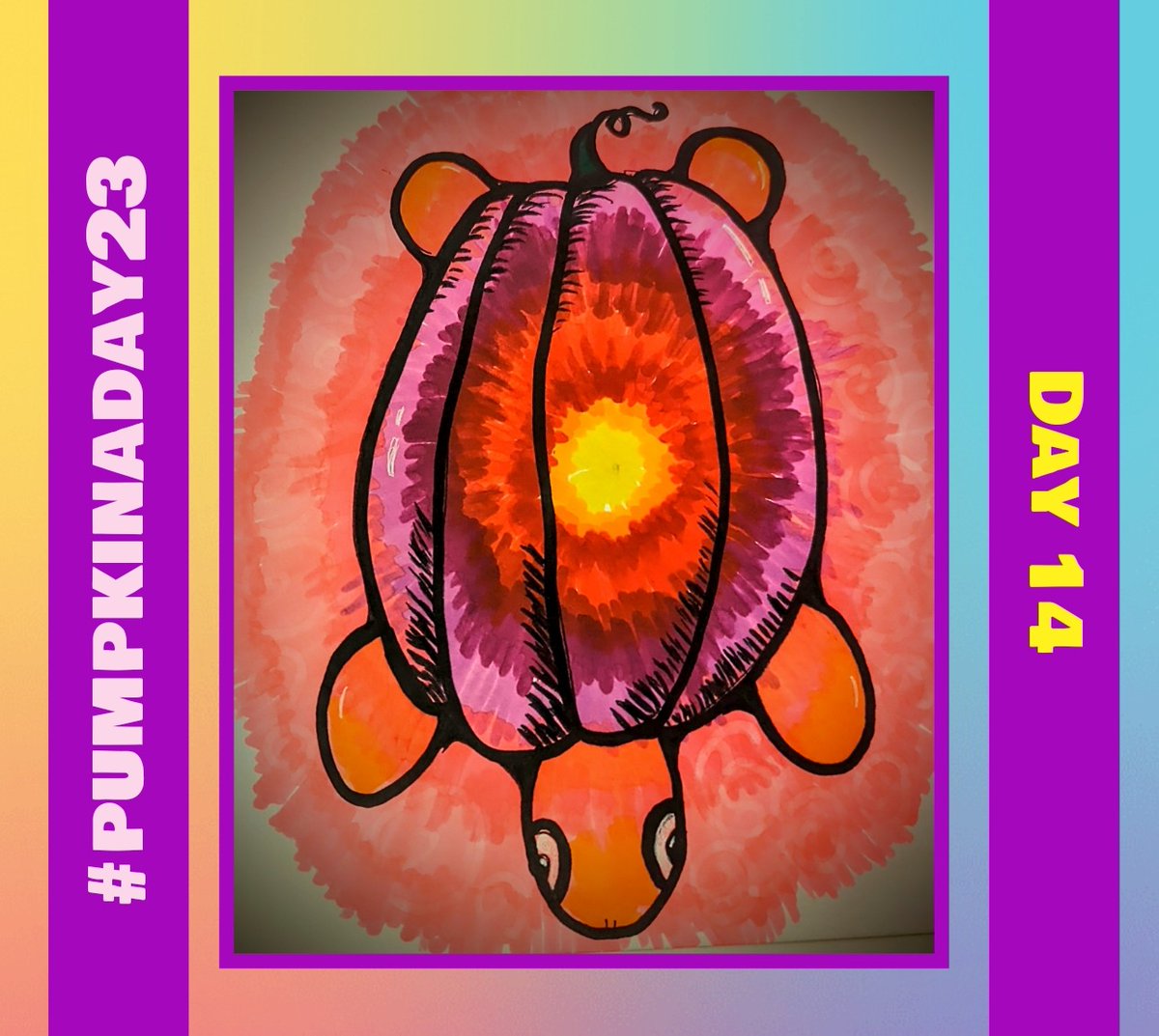ArtWithMrE's tweet photo. Day 14 of #pumpkinaday23 #pumpkinaday #artchallenge https://t.co/K9Qsn9BM8F