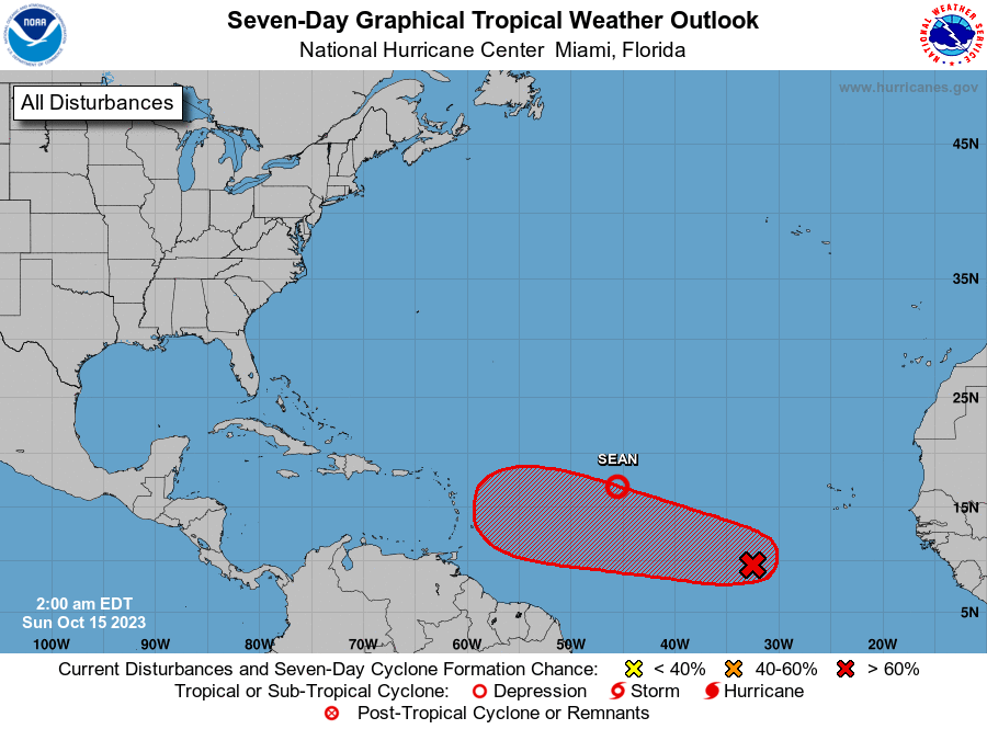 [Oct 15] 2 AM Tropical Weather Outlook 🌀

The NHC continues to monitor AL94 over the eastern tropical Atlantic. This system has a high formation chance and a tropical depression or tropical storm is likely to form within the next couple of days.

#PRwx #USVIwx