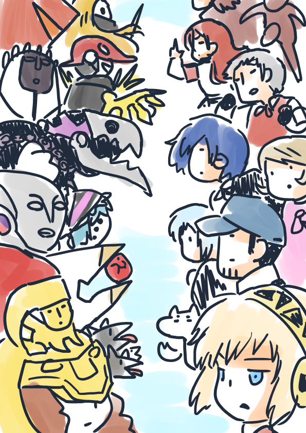 ペルソナ「#とにかくワチャーッと集合してる絵を晒す見た人もやる確か昔「持ってるゲームのパッ」|kamicatのイラスト