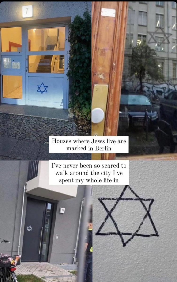 BREAKING:

More and more reports of an ongoing intimidation campaign in Berlin targeting Jews.

People are marking houses were Jews live and Jewish-owned stores with a Star of David. #IsraelPalestineConflict #GazzeUnderAttack #IsraelFightsBack