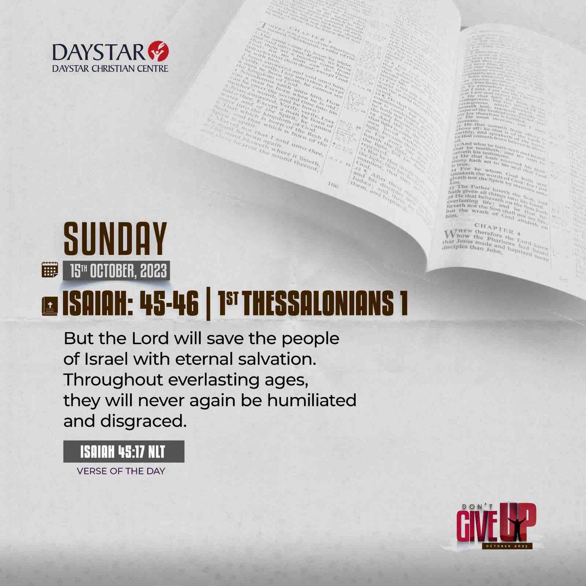 DaystarNG's tweet photo. Nourish your soul and find guidance for each day through the power of daily Bible reading. 

Let the wisdom from the Bible light up your path.
.
#dailybiblereading https://t.co/KZjMKWdHGF