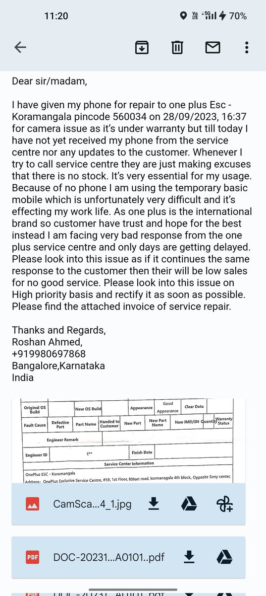 imahmedrosh's tweet photo. Hello Friends Plz Don't Buy One Plus Device as they are not trusted any more very pathetic &amp; ridiculous it's been 4th or 5th I have raised a ticket &amp; it's like no body cares @oneplus @OnePlus_IN @OnePlus_Support @PeteLau @TechCrunch @TechnicalGuruji https://t.co/2C5VqfqRPZ