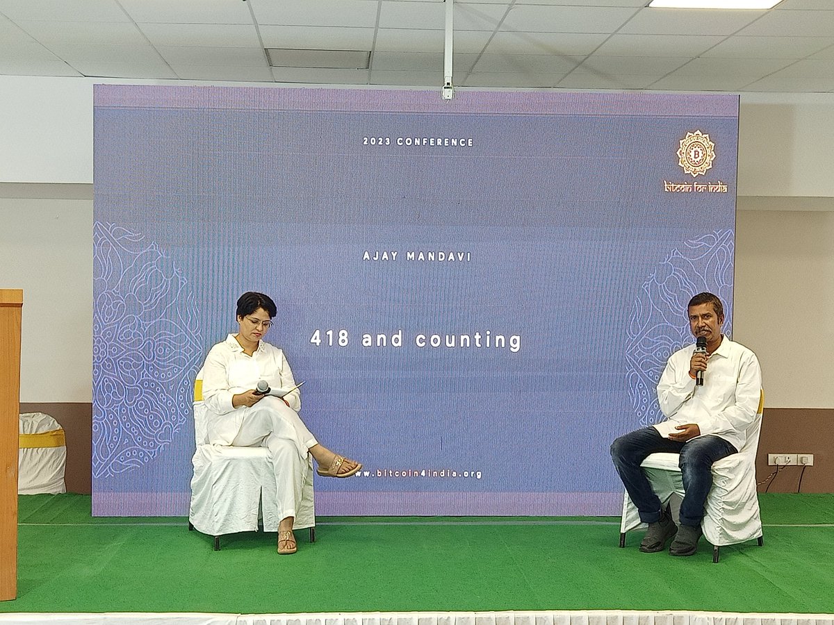 07Harshvardhan's tweet photo. @Bitcoin4India Confrence 2023
Bangalore (Bengaluru)
@AkhileshSmita मैम पदमश्री से सम्मानित श्री अजय मंडावी सर का इंटरव्यू लेते हुये। अजय सर ने 418 and counting के दौरान अपने जीवन के अनुभवों को हम सबके साथ साझा किया 😊
#Bitcoin4India #BitcoinforIndia #Bitcoin #BTC https://t.co/hP6FPI27cC