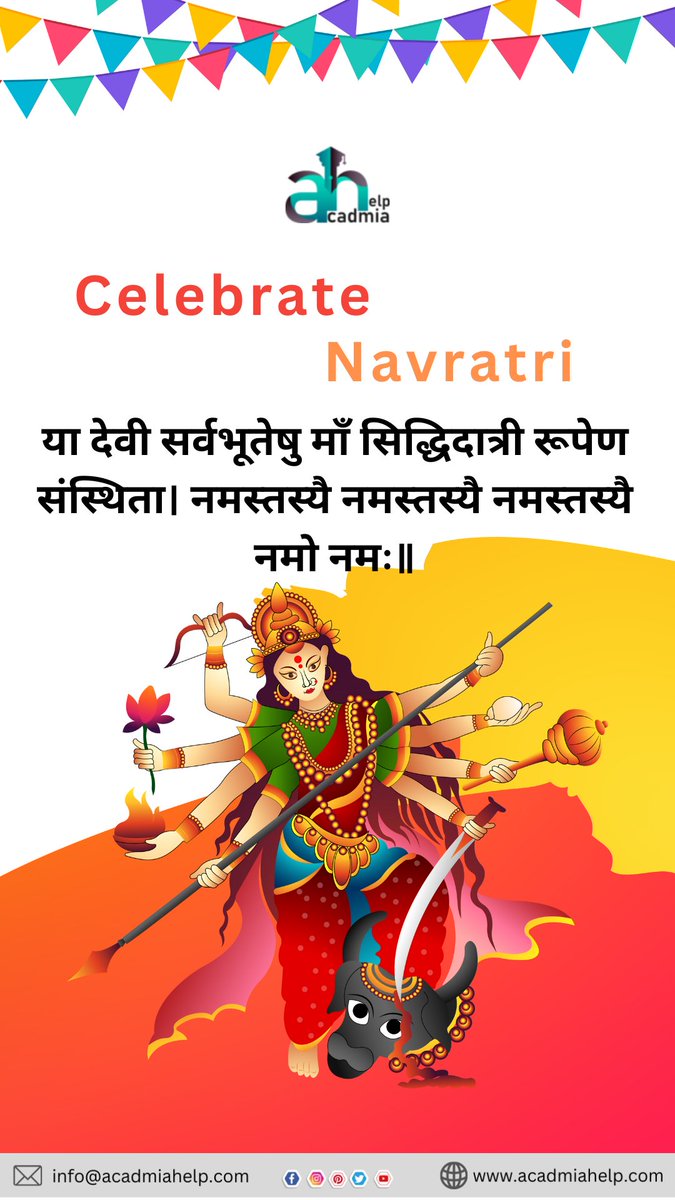 AcadmiaHelp's tweet photo. May the nine forms of Goddess Durga bless you with her divine grace.
Shubh Navratri

Connect: info@acadmiahelp.com

#acadmiahelp #navratri #durgapooja #DurgaPuja2023 #celebrations
#india #academicwritingcompany #contentwritingcompany #assignmenthelpindia https://t.co/3LmOVUtQFv