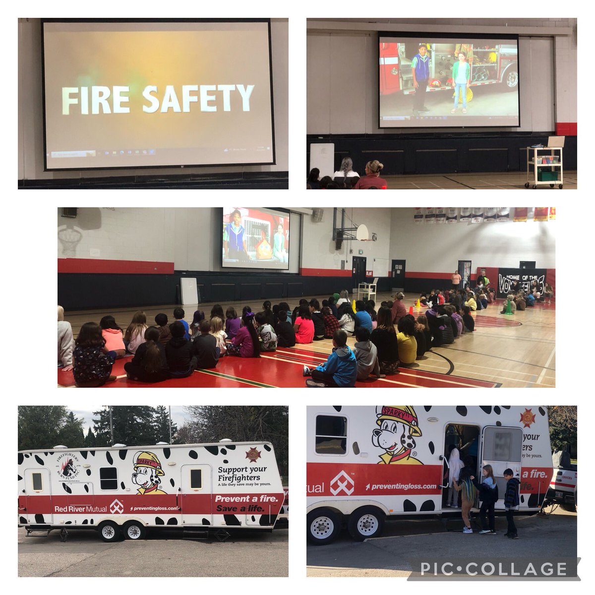 Great learning experience for our students on fire safety. Thank you <a href="/IAFFLocal1079/">Portage la Prairie Firefighters</a> for coming by.