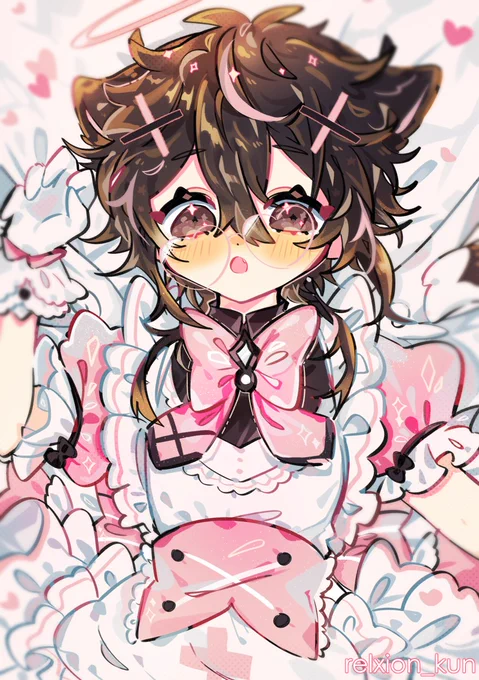 Angel Xion Series , it's a femboy in a skirtPart of Illustration that i did for my original artbook Vtuber, Xion !!  #vtuber 
