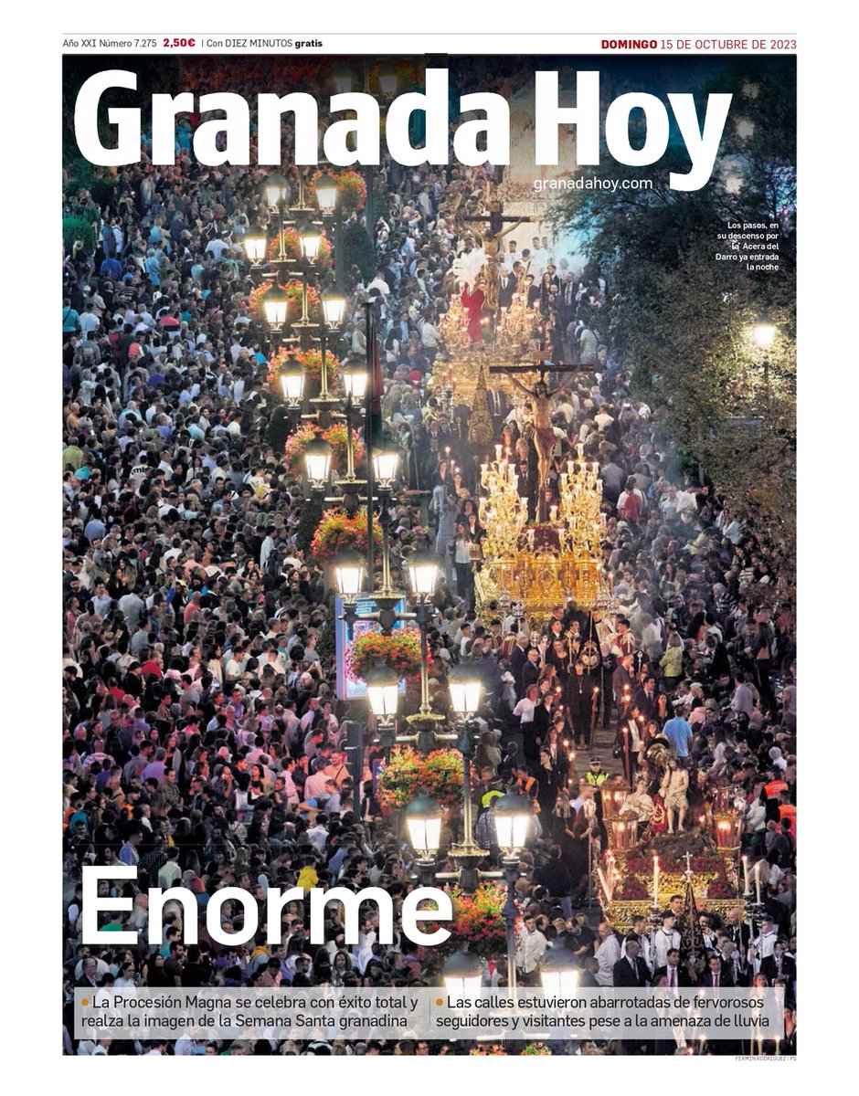 granadahoy's tweet photo. ¡Buenos días! Aquí tenéis la portada de @granadahoy de este 15 de octubre de 2023 #FelizDomingo #Granada https://t.co/X8TZ3bXOme https://t.co/LG8QmxaPjO