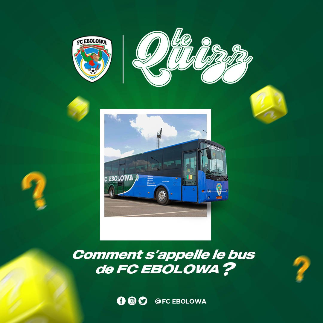 FCEbolowa's tweet photo. Qui sera le premier à remporter le premier Quizz de FC Ebolowa filles Officiel ?🤔
Vite à vos claviiiiieeeeerrrrsssss...📱⌨️
#QUIZZ #fans #Bus #FCE
#GSL4 #LFFC #Fecafoot #FootballFeminin
#PAK #UltimateSarl
#BacktoStadium
#EnsembleEcrivonslHistoire https://t.co/WPUPxqXhhu