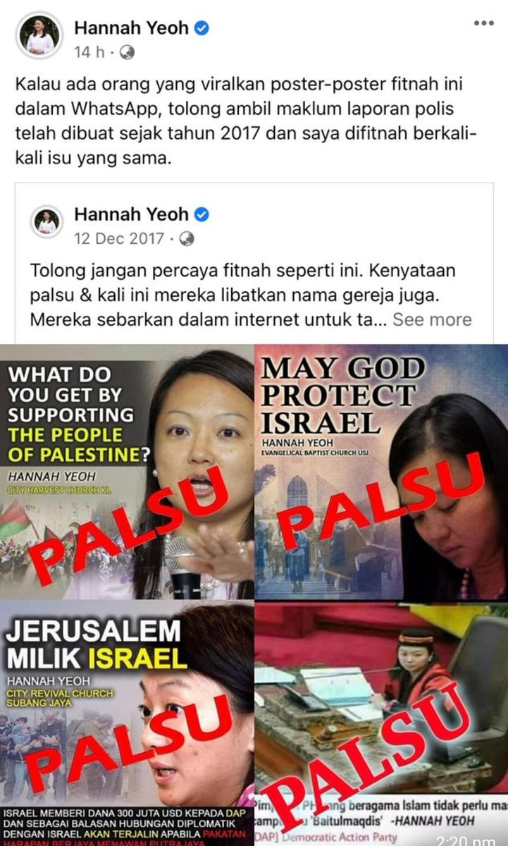 hannahyeoh's tweet image. Sekali lagi ada pihak yang tidak bertanggungjawab viral fitnah lama. Laporan polis telah saya buat pada tahun 2017. Ini semua fake quotes dan fake posters.