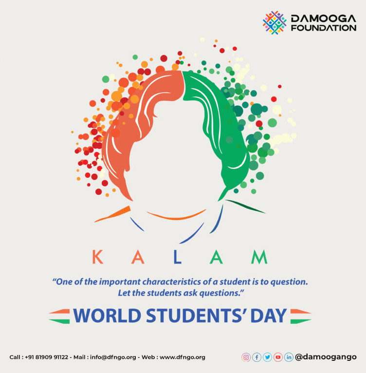 damoogango's tweet photo. Believe in yourself and never lose hope. May you achieve all the things you want in life. Wishing you a Happy Student's Day.
#StudentStories #WorldStudentDay #EmpoweringYouth #FutureLeaders
#school #education #student #DrAPJAbdulKalam #11thpresident #BirthAnniversary #studentday https://t.co/hhd4afBORj
