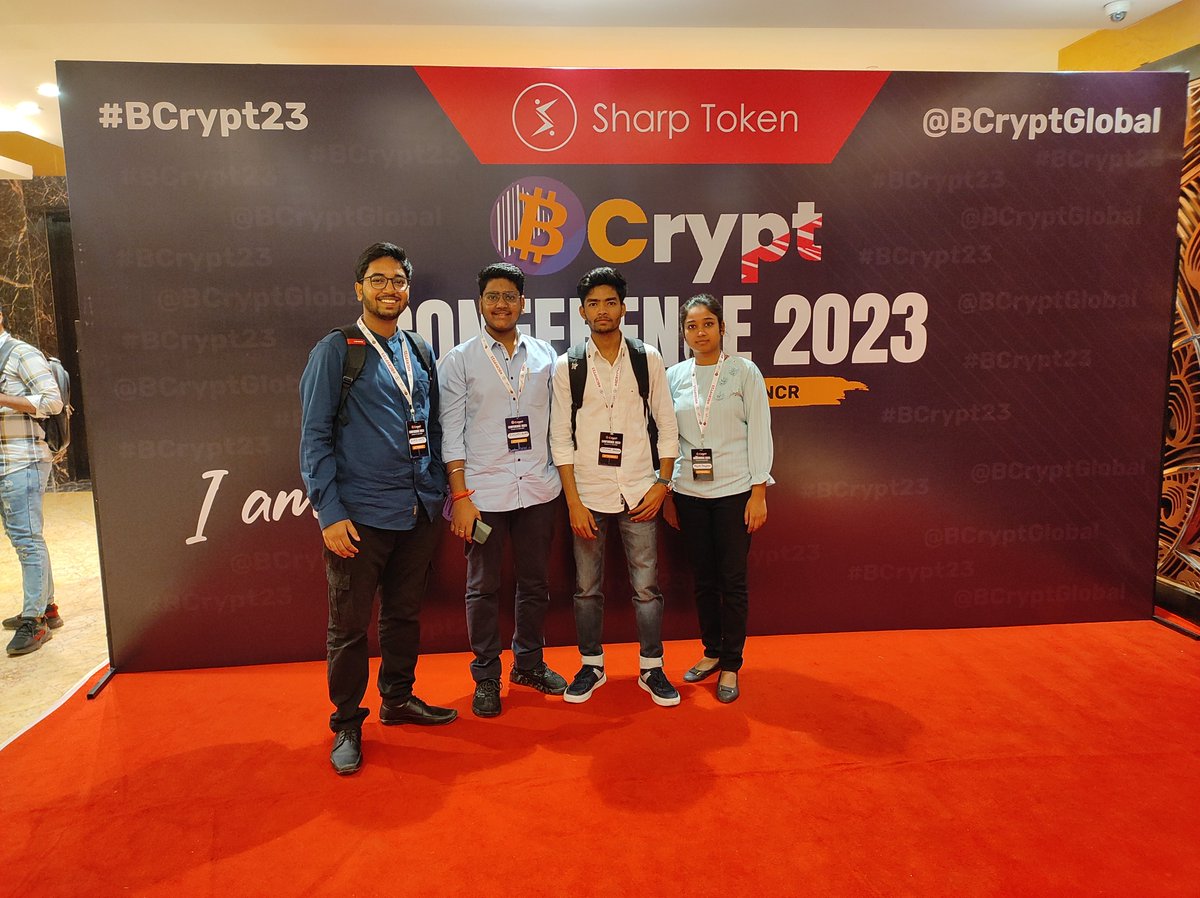 akashmaityone's tweet photo. Me and team in #BCrypt Conference 2023. Let's go Web3. 
@BCrypt23 @BcryptGlobal https://t.co/0gEiAUwNsO