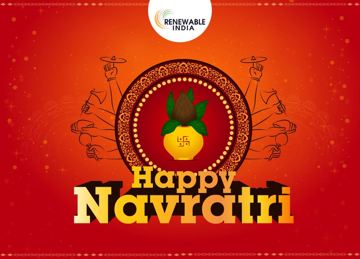 Renewable India wishes you a radiant and eco-friendly Navratri! May the nine nights of celebration light up your life with the blessings of Goddess Durga and the commitment to a sustainable future. . Happy Navratri! 

#EcoFriendlyNavratri #RenewableIndia #SustainableCelebrations