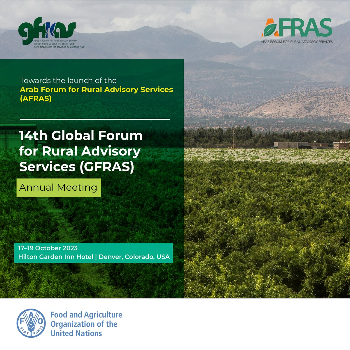 FAOinNENA_EN's tweet photo. FAO &amp; members of the Arab Forum for Rural Advisory Services #AFRAS participate in The 14th General Annual Meeting of the Global Forum for Rural Advisory Services #GFRAS to share experiences &amp; generate new ideas for ways forward. #agriculture https://t.co/SZxLaBMZOz