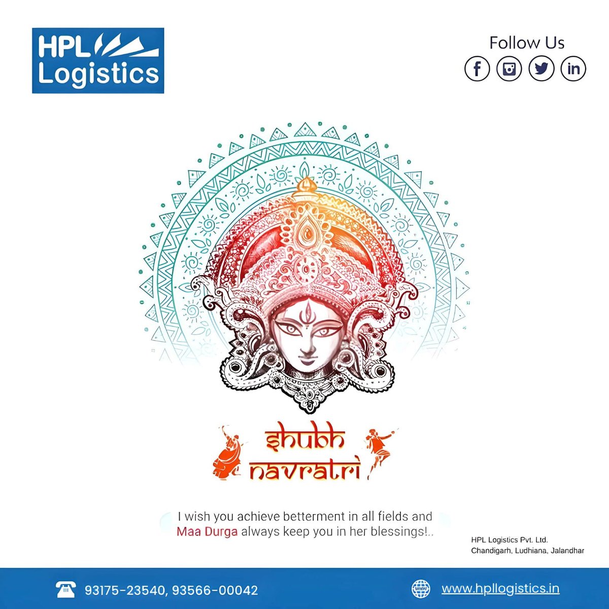 HplLogistics's tweet photo. Celebrating the colors of Navratri with a heart full of devotion and a soul full of happiness. 🌺✨ 
https://t.co/gOpOiGTwSG
.
#Navratri2023 #Blessings #HPLLogisticsMagic #TransportationSimplified #EffortlessCommute #HPLLogistics #EfficiencyMatters #Ludhiana #Punjab https://t.co/jb5YTSu47f