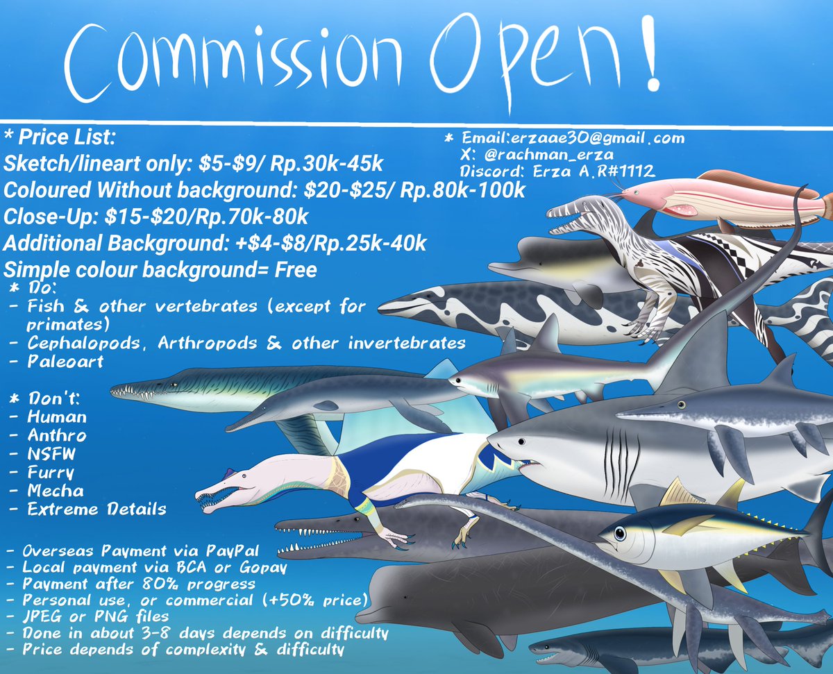 [COMMISSION OPEN] Hello! I currently open my commission! If you interested, you can contact me by DM, Discord, or Email! ✨