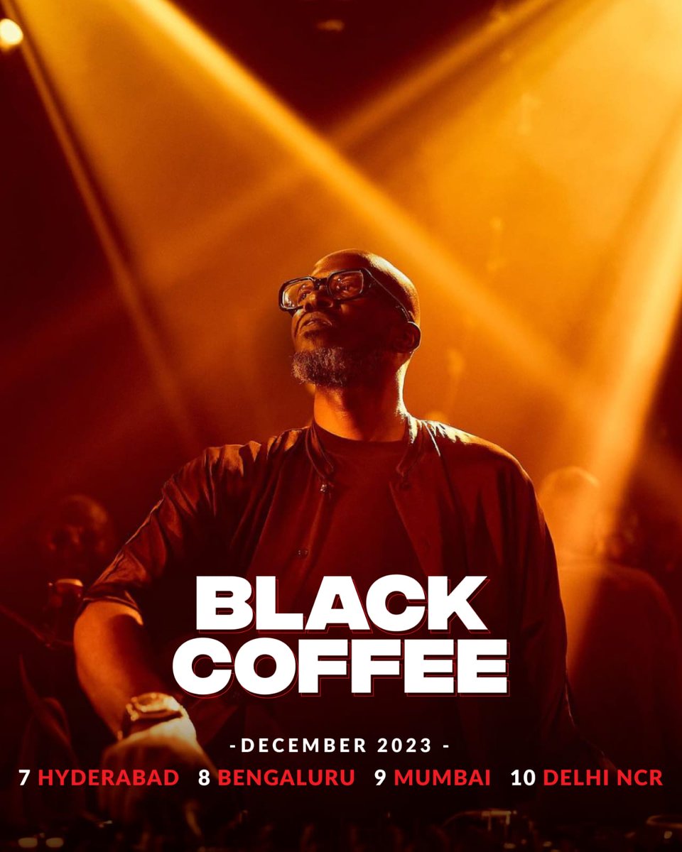 TICKETS ARE NOW LIVE 🙌🏻 Get ready for the Underground Music Concert of the year⚡️Black Coffee India Tour this December! Only limited tickets are available so grab yours now before they sell out! @bookmyshow Tag your friends so they don’t miss out!! 🎟️ - bit.ly/BlackCoffeeInd…