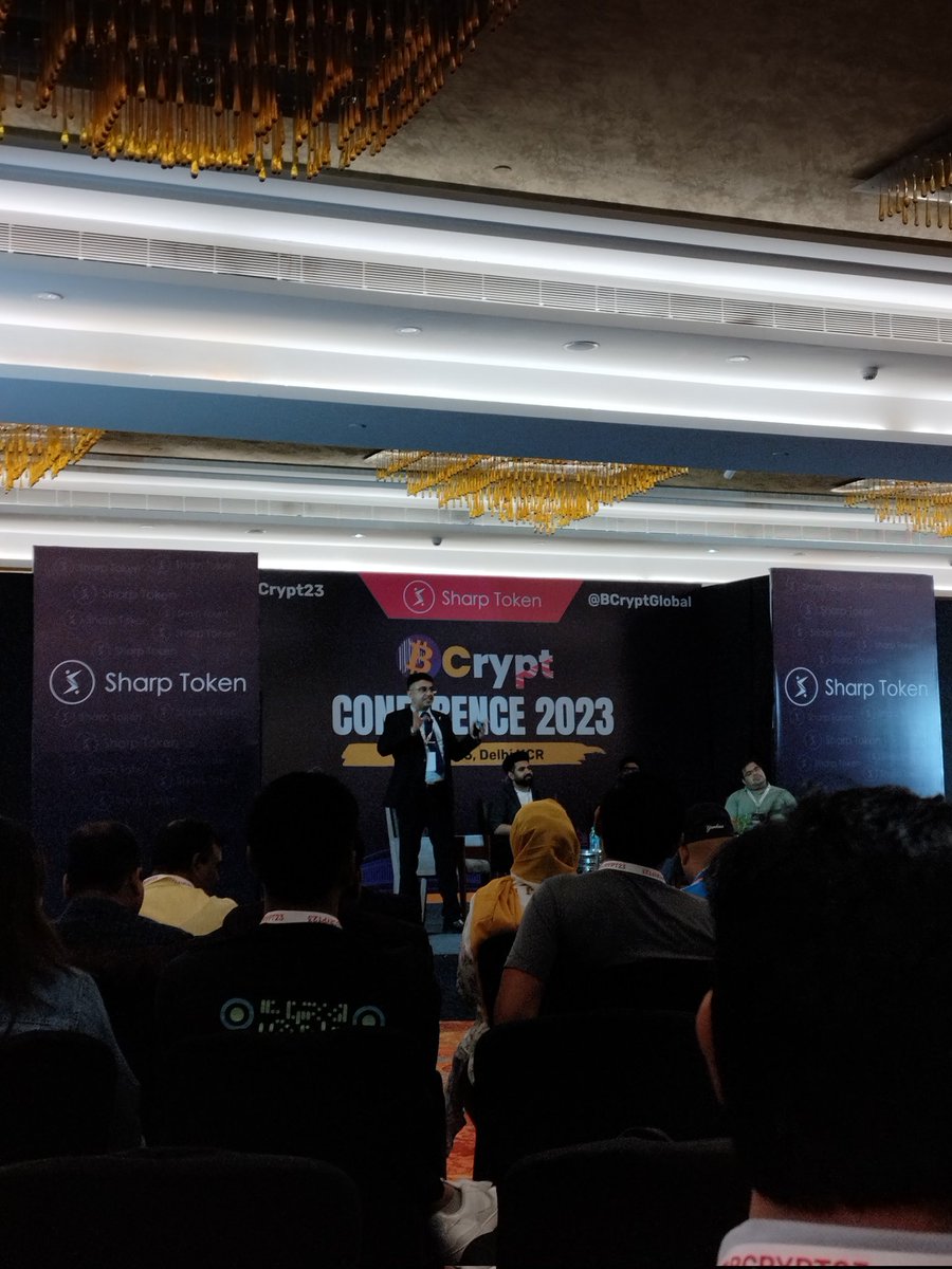 yasharyaaa's tweet photo. Excited to attend @BcryptGlobal along with @0xakshayyy @Deviishaaa @Udit_0002 event with such amazing panels  #Bcrypt23 #sharptoken https://t.co/JuEjETOOIV