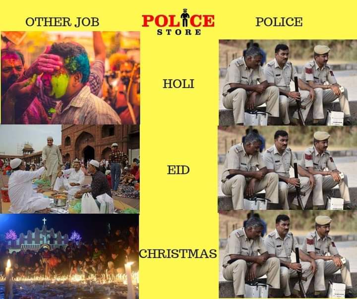 पुलिस को त्यौहारों के साथ शनिवार-रविवार को भी अवकाश नही मिलता।
<a href="/ashokgehlot51/">Ashok Gehlot</a> जी द्वारा 15 अगस्त को टाइम स्केल प्रमोशन DPC की घोषणा के भी आदेश आचार संहिता के कारण रोक दिए गए है दूसरे विभाग के लिए कल स्क्रीनिंग कमेटी की बैठक भी है।
<a href="/CeoRajasthan/">CEO RAJASTHAN</a> <a href="/PoliceRajasthan/">Rajasthan Police</a> <a href="/1stIndiaNews/">First India News</a>
